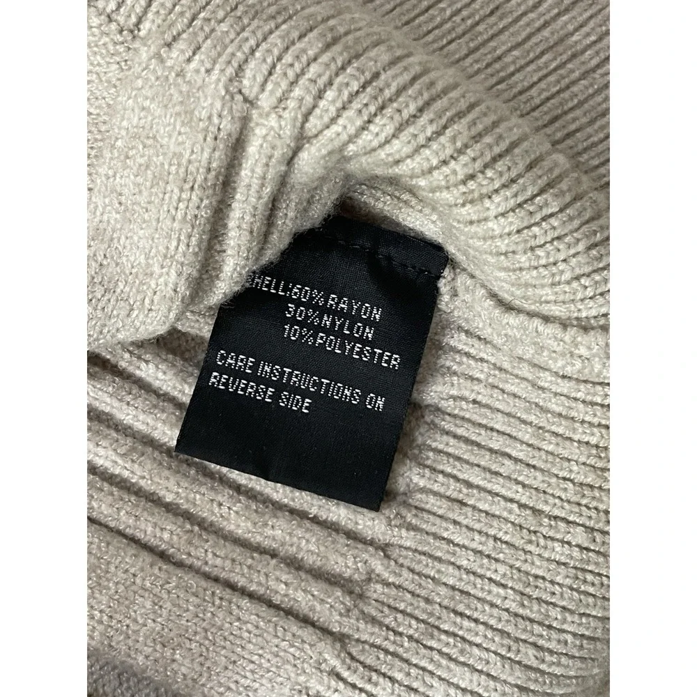 Montana Co Sweater Women's XL Off White‎ Cable knit Warm Western Lace Up
